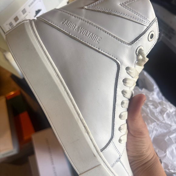 Zadig & Voltaire Men's Classic White High-Top Sneakers